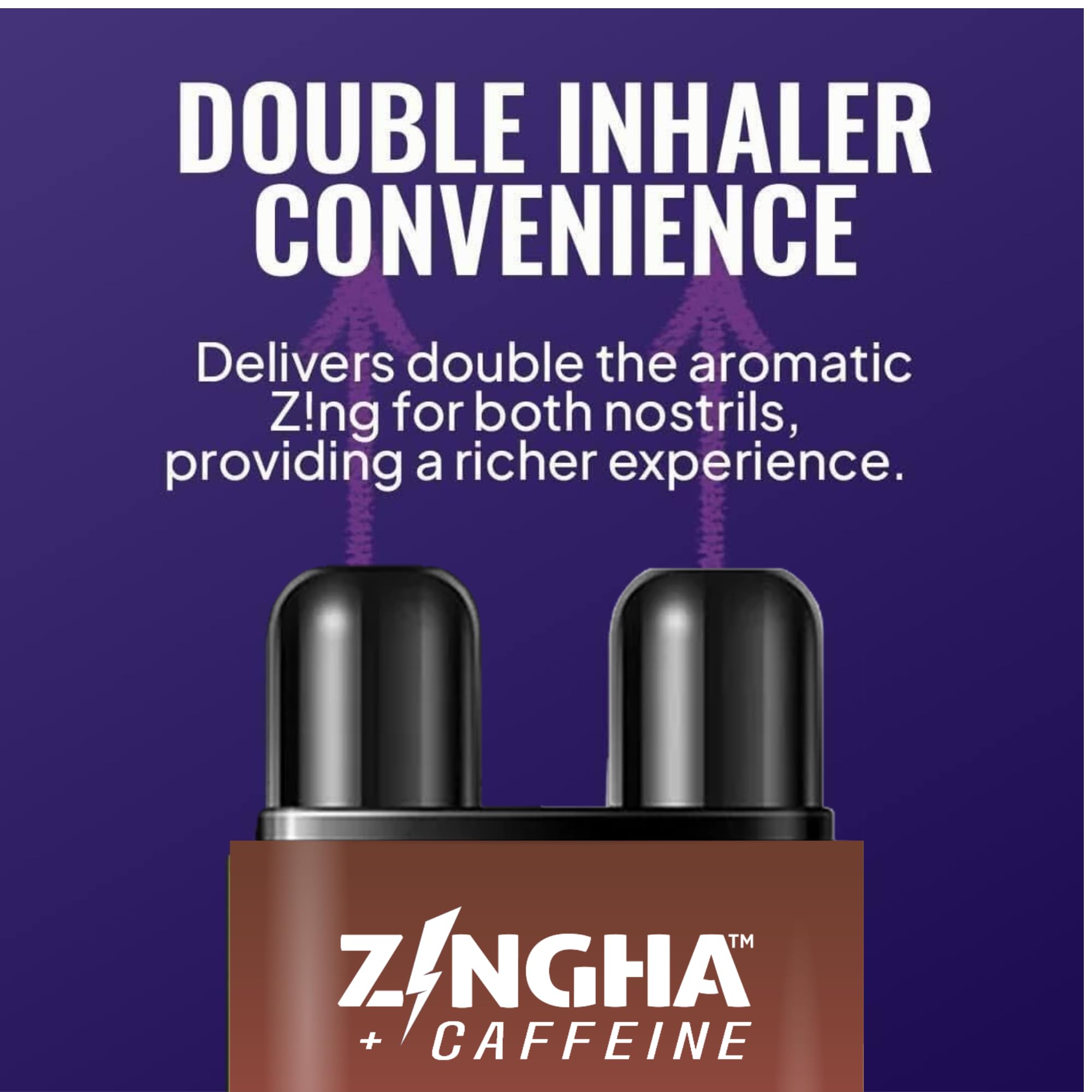 Z!NGHA Caffeinated Aromatherapy Nasal Inhaler Stick – Natural Energy Boost + Caffeine (Tropical Rainbow Blast)
