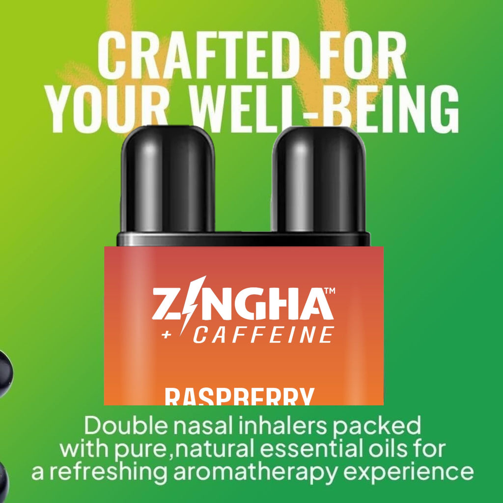 Z!NGHA Caffeinated Aromatherapy Nasal Inhaler Stick – Natural Energy Boost + Caffeine (Tropical Rainbow Blast)