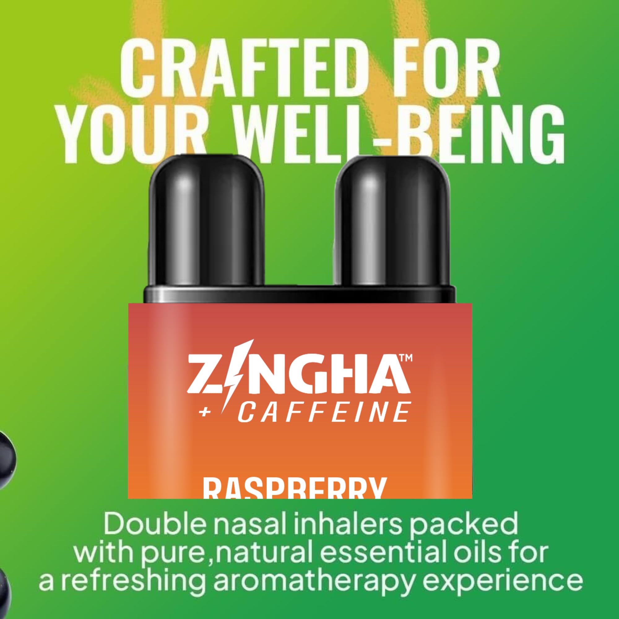 Z!NGHA Caffeinated Aromatherapy Nasal Inhaler Stick – Natural Energy Boost with Essential Oils + Caffeine (Vanilla Custard)