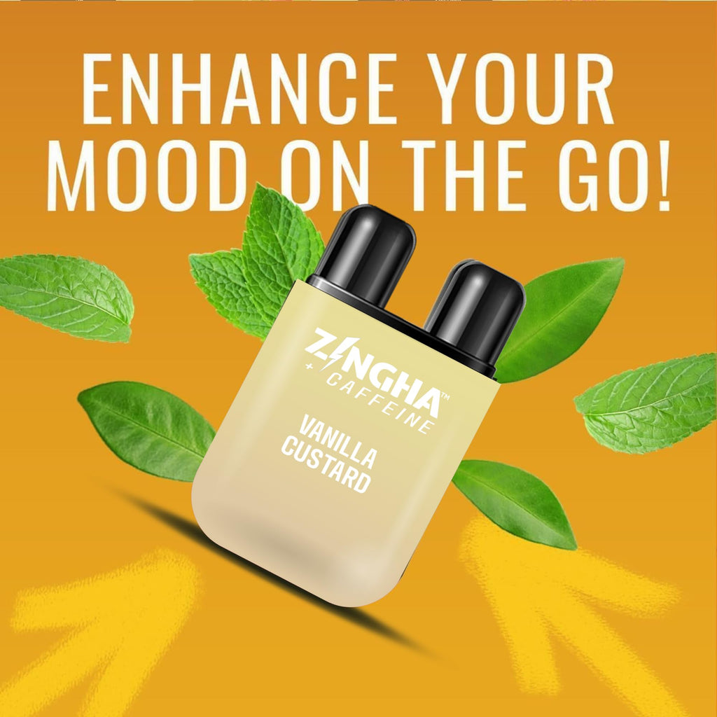 Z!NGHA Caffeinated Aromatherapy Nasal Inhaler Stick – Natural Energy Boost with Essential Oils + Caffeine (Vanilla Custard)