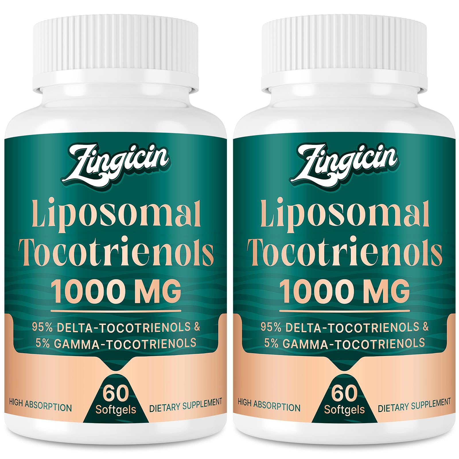 Zingicin Vitamin E Tocotrienols – Liposomal Delta & Gamma Tocotrienols 1000mg | 120 Softgels