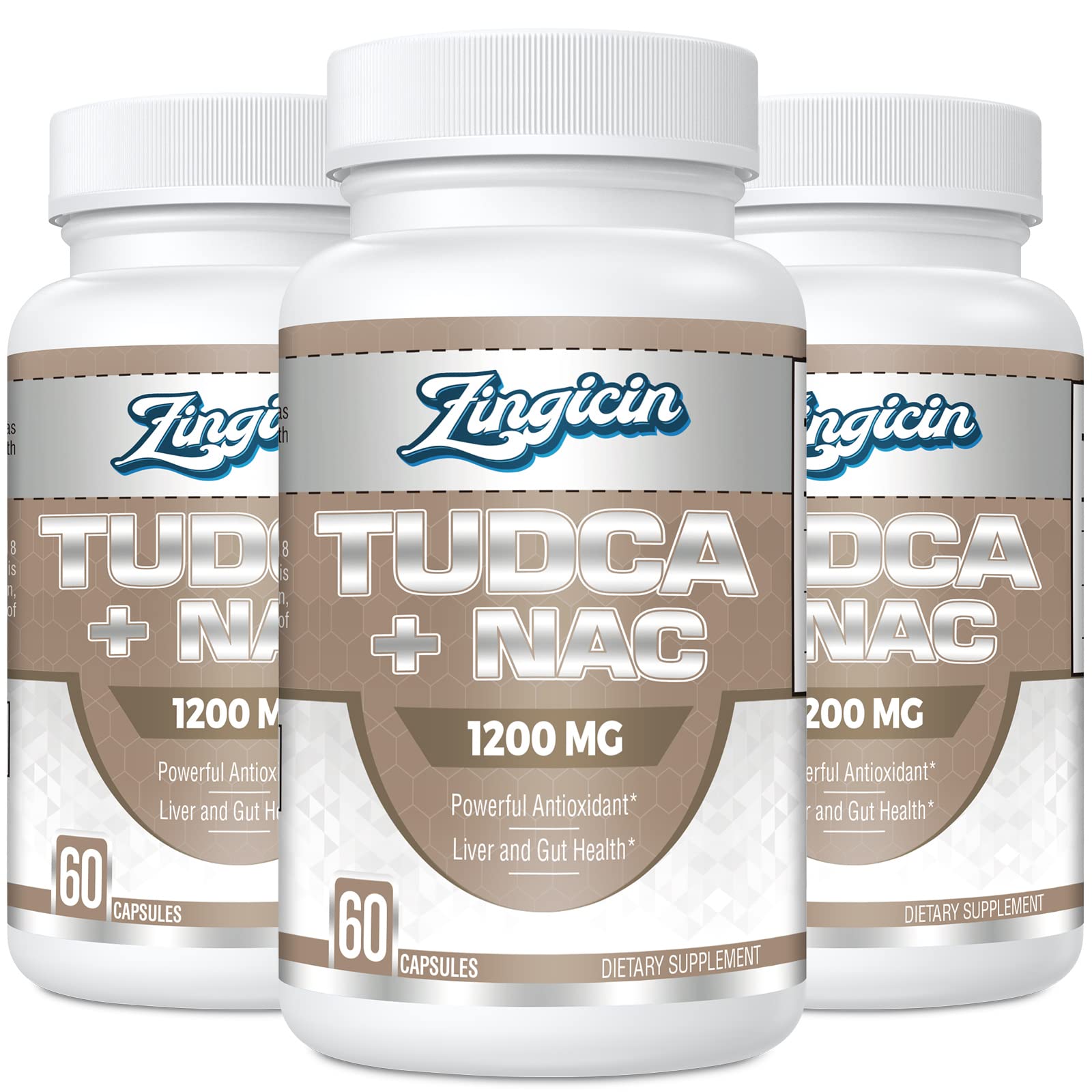Zingicin TUDCA with NAC 1200mg - 180 Capsules | Liver Support & Antioxidant Formula