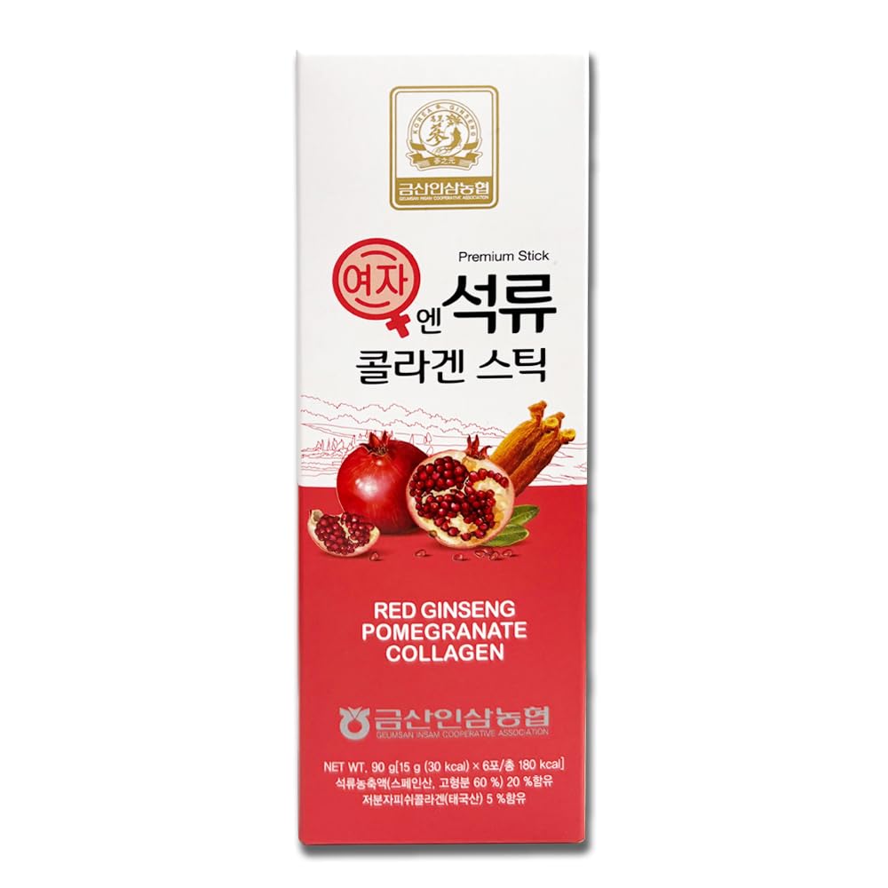 ZIOSTAND Korean Pomegranate Collagen Jelly Stick – 6 Pack (Baekje Geumsan)