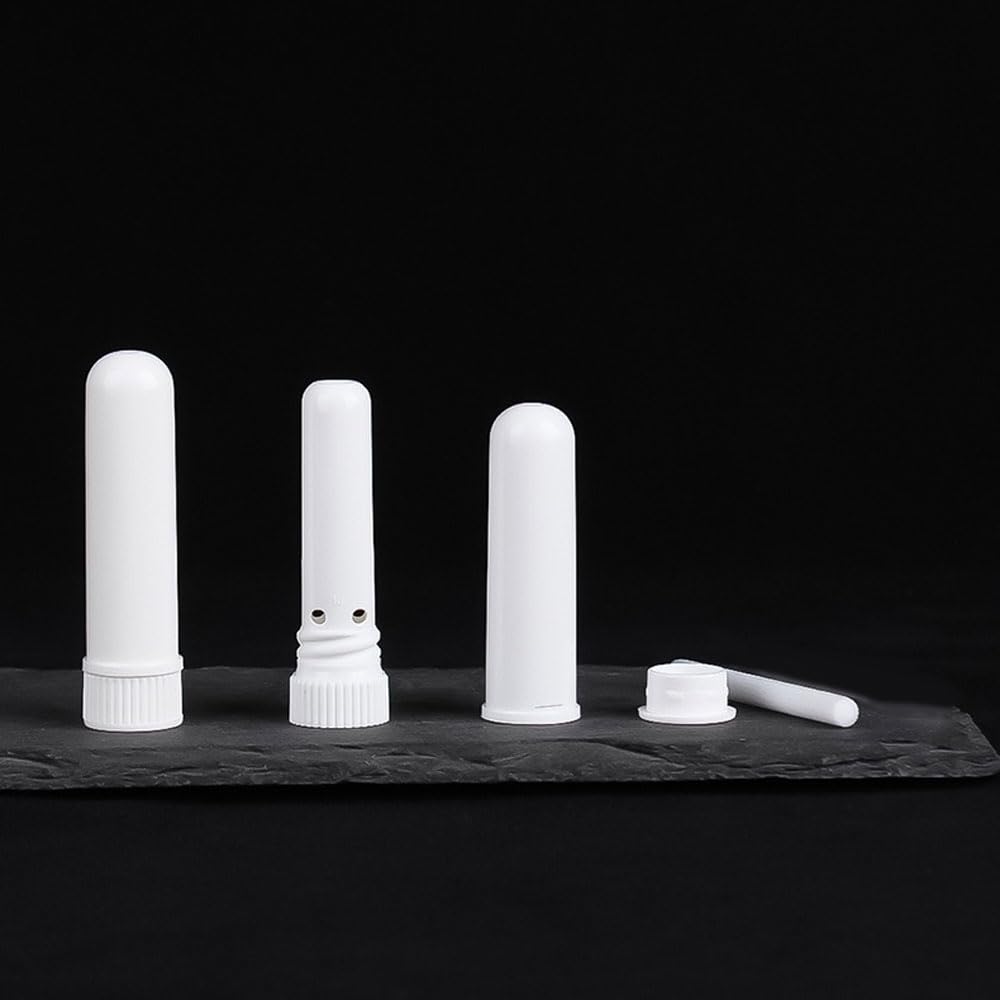 ZIOJOVK 24 Pcs Essential Oil Inhalers – Blank Plastic Tubes with Wicks, Droppers & Tweezers
