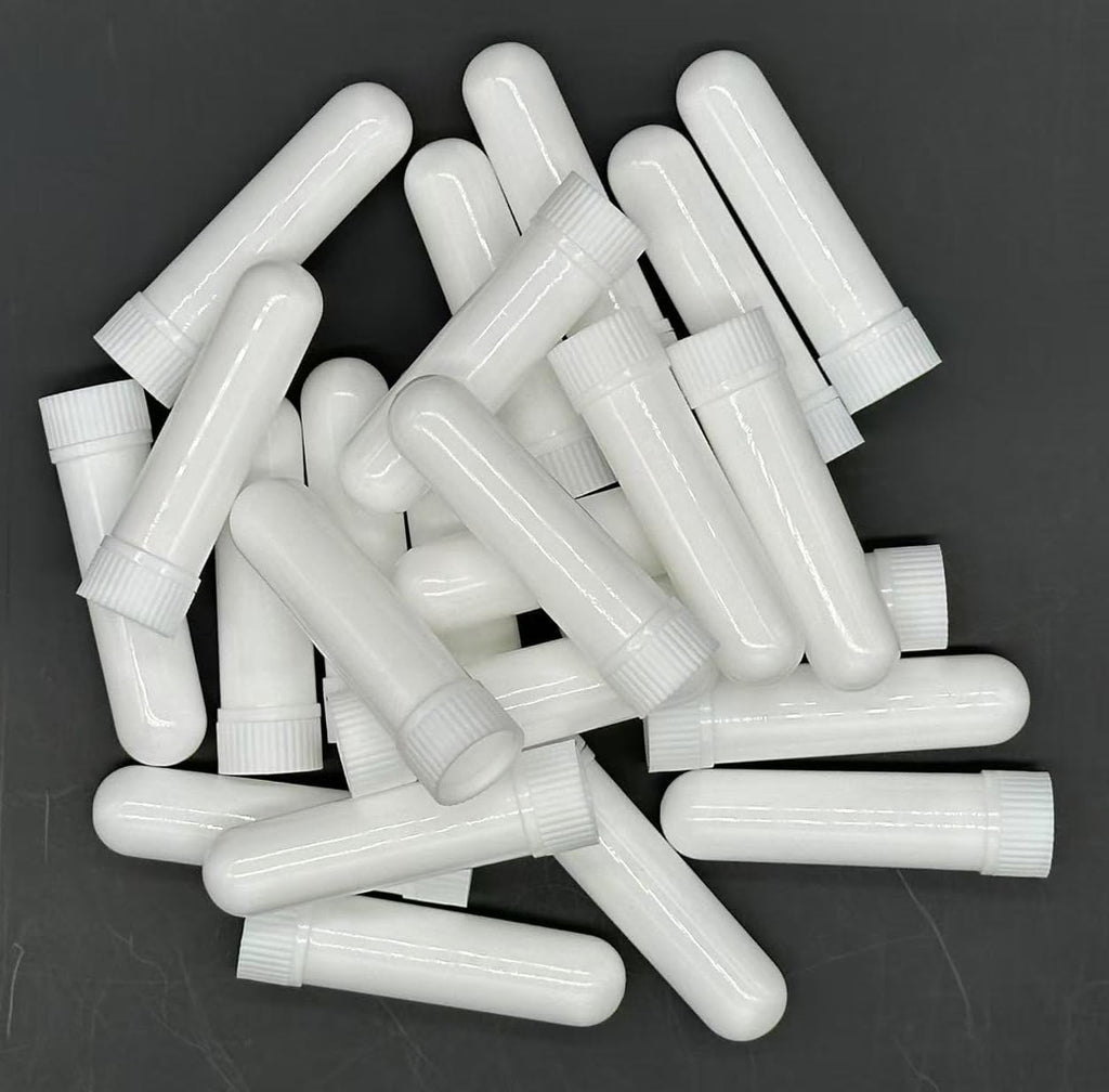 ZIOJOVK 24 Pcs Essential Oil Inhalers – Blank Plastic Tubes with Wicks, Droppers & Tweezers