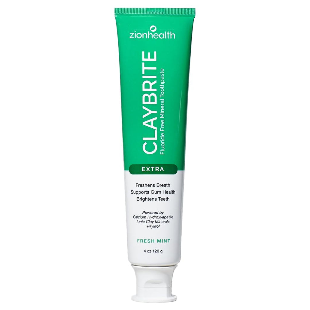 Zion Health Claybrite Extra Strength Toothpaste, 4 oz | Natural Whitening & Gum Care
