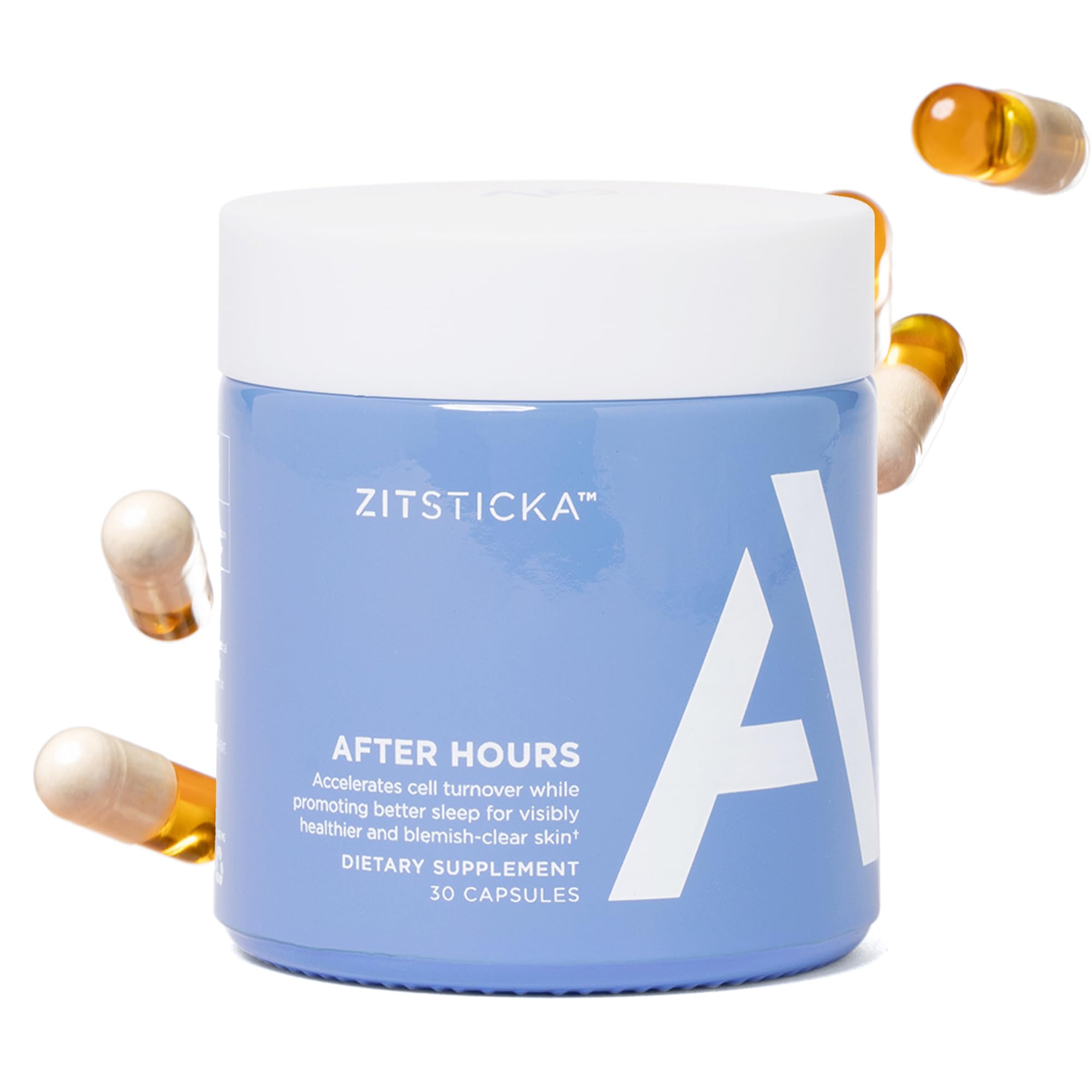 ZitSticka Vitamin Acne Supplement for Cystic Acne – 30 Natural Caps for Women & Men, Hormonal Support & Skin Clarity – Dermatologist Tested