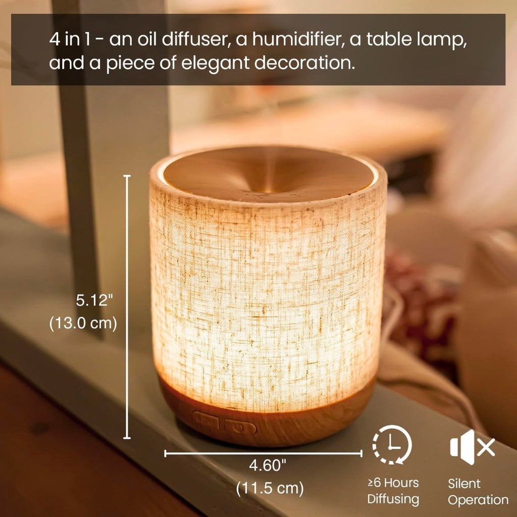 ZmarKraft 200ml Essential Oil Diffuser with Fabric Cover & Night Lamp