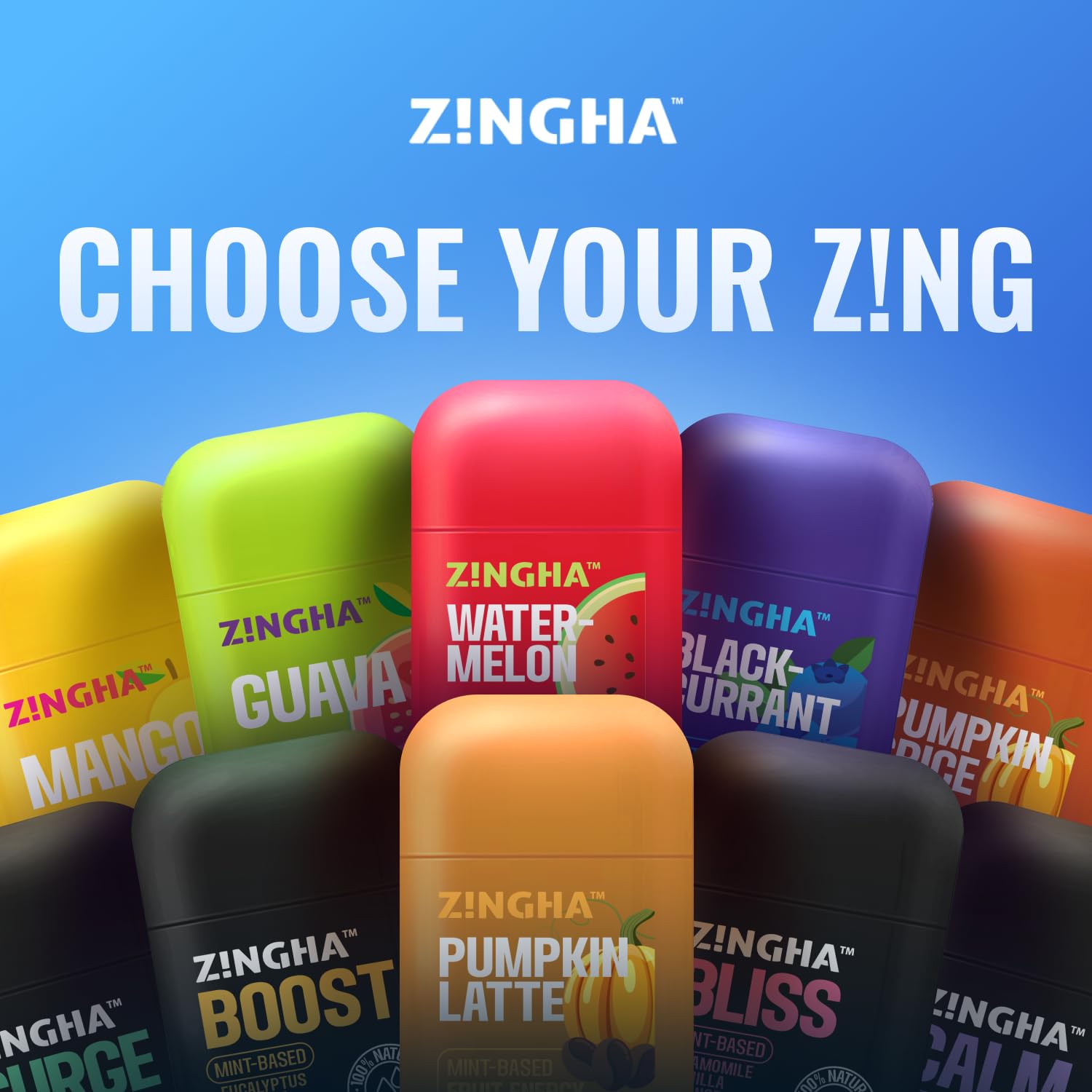 Z!NGHA Dual Nasal Inhaler Stick – Uplifting Peppermint Eucalyptus Lavender Blend | Portable Aromatherapy On The Go