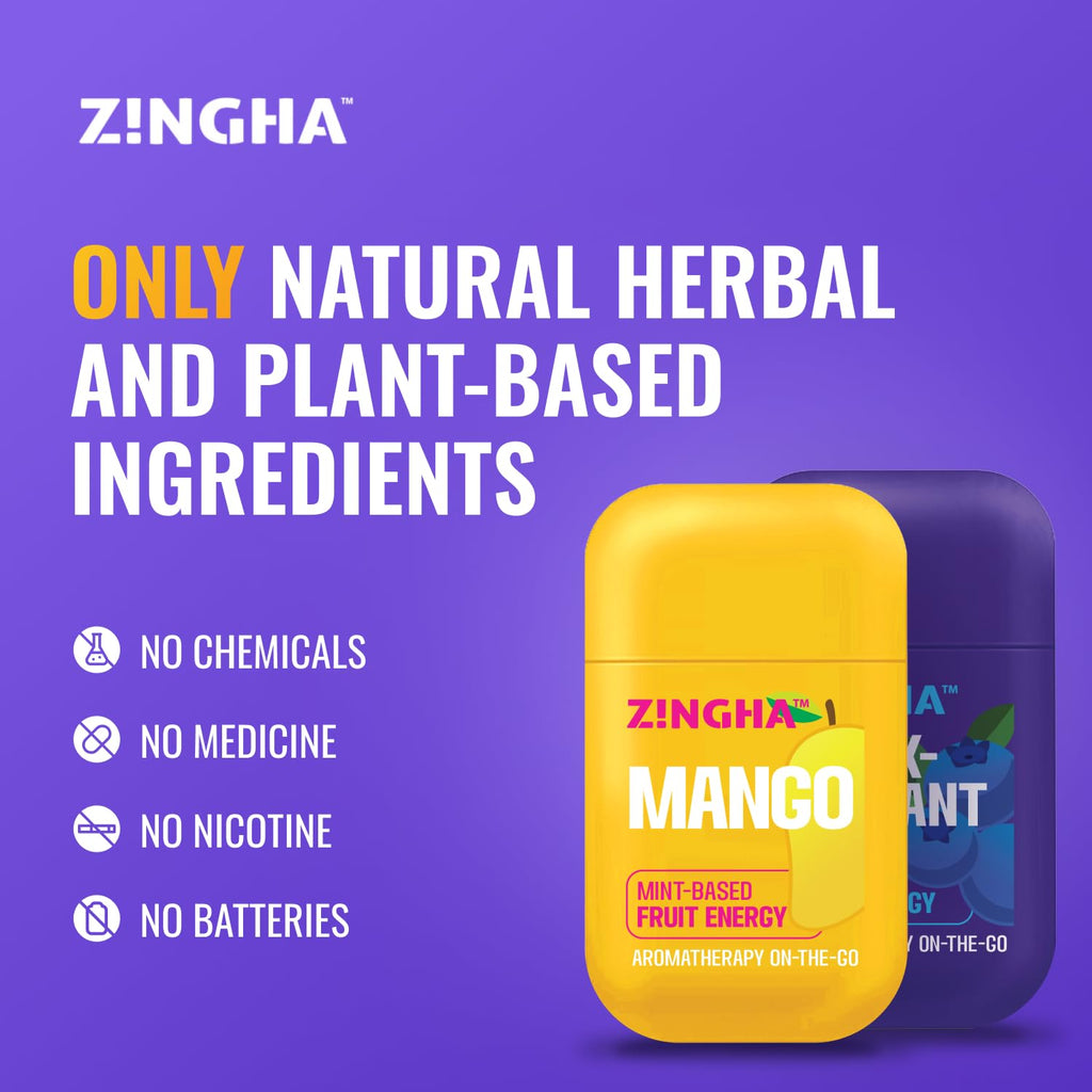 Z!NGHA Dual Nasal Inhaler Stick – Uplifting Peppermint Eucalyptus Lavender Blend | Portable Aromatherapy On The Go