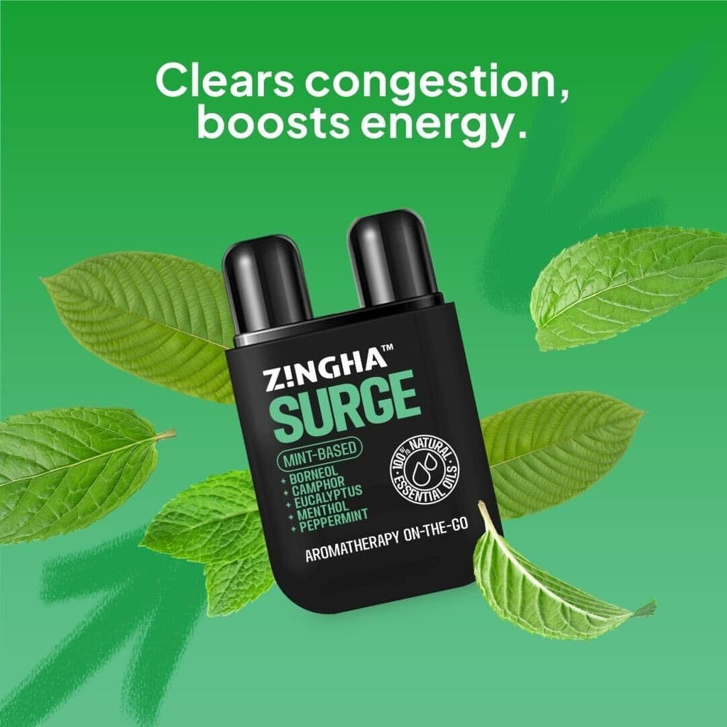 Z!NGHA Dual Nasal Inhaler Stick – Uplifting Peppermint Eucalyptus Lavender Blend | Portable Aromatherapy On The Go
