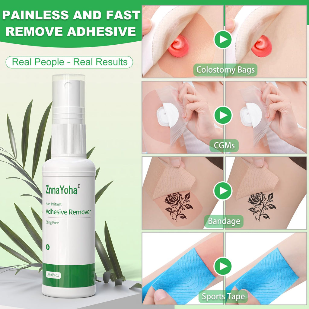 ZnnaYoha Adhesive Remover Spray – Gentle, Alcohol-Free 1oz/30ml