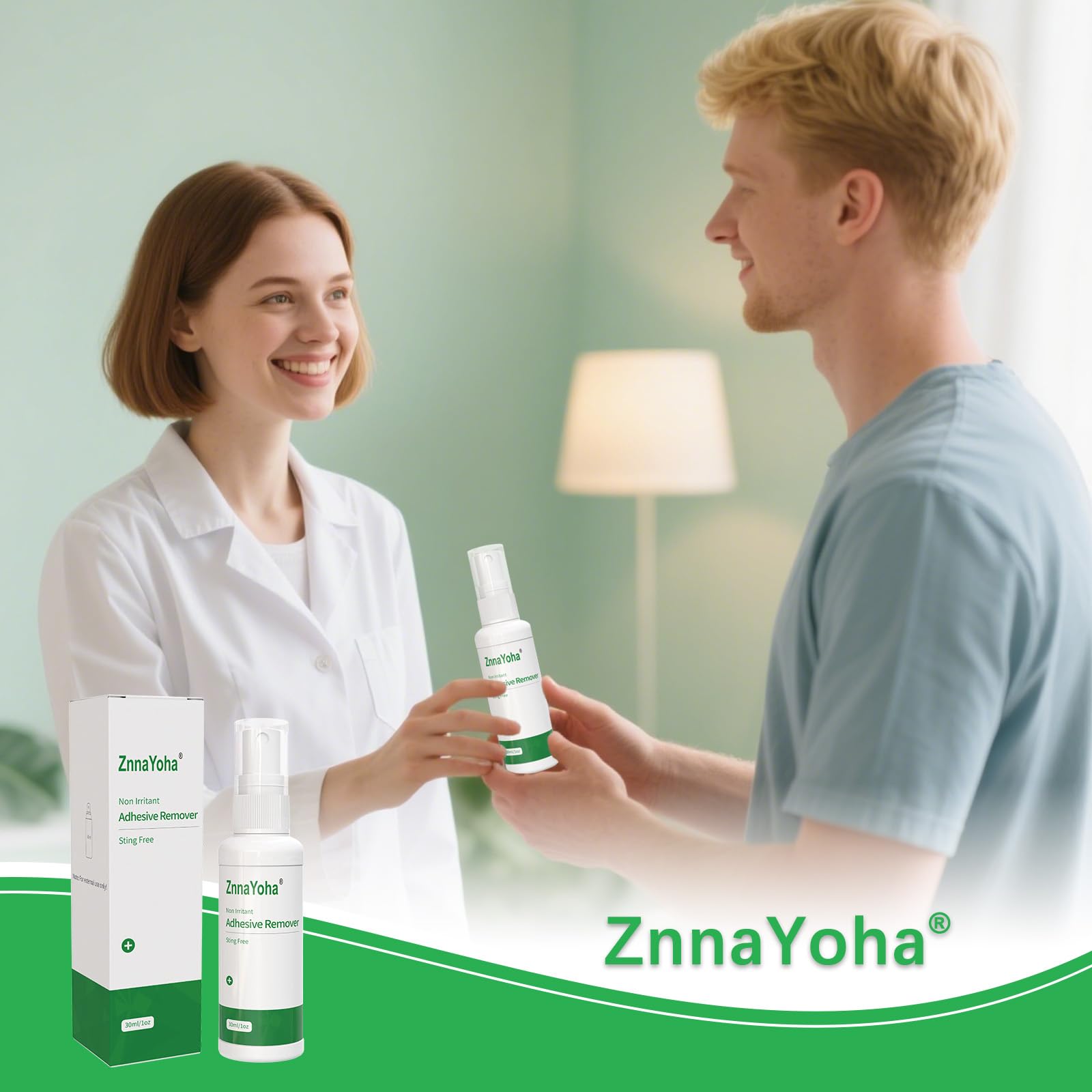 ZnnaYoha Adhesive Remover Spray – Gentle, Alcohol-Free 1oz/30ml