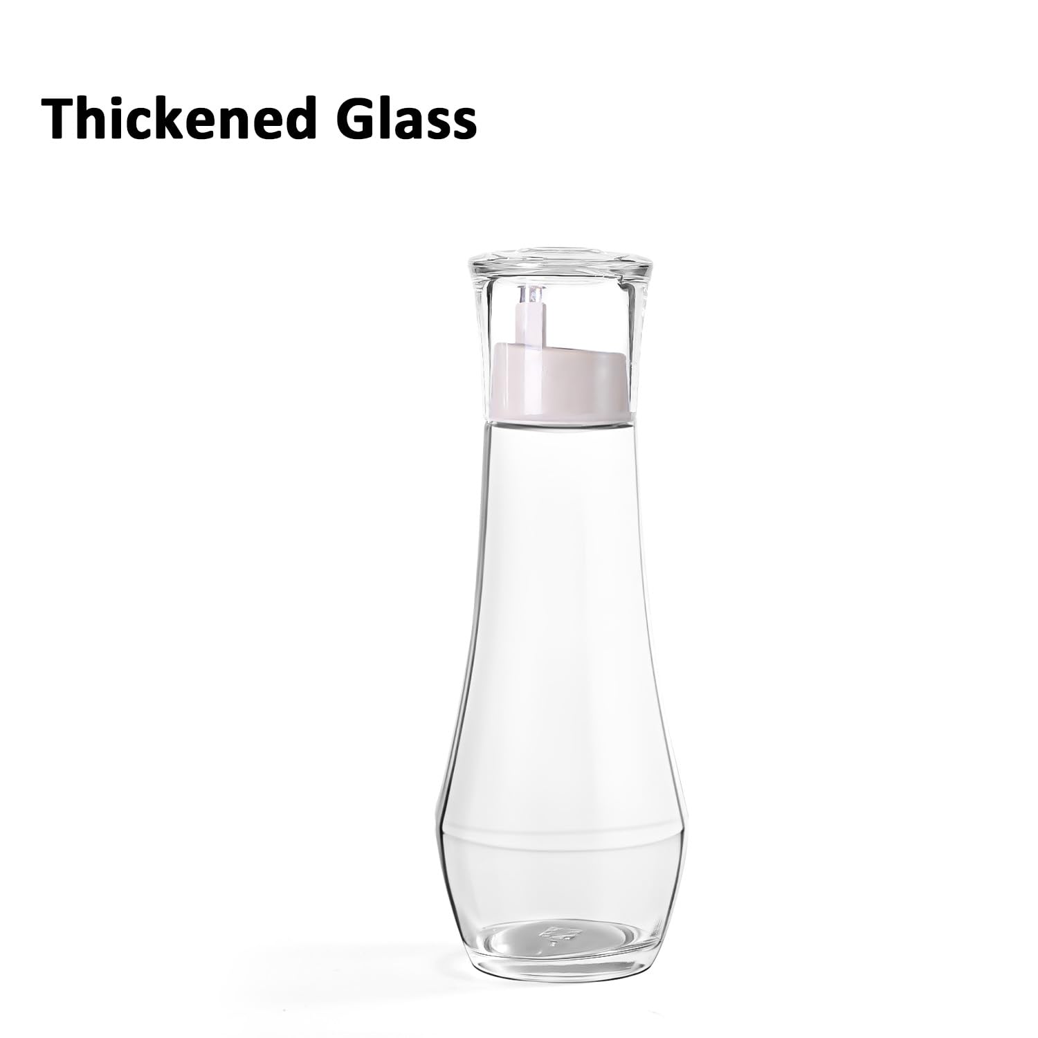 ZOBONETI Glass Mouthwash Dispenser – 8.8 oz, Set of 2, Cup Cap