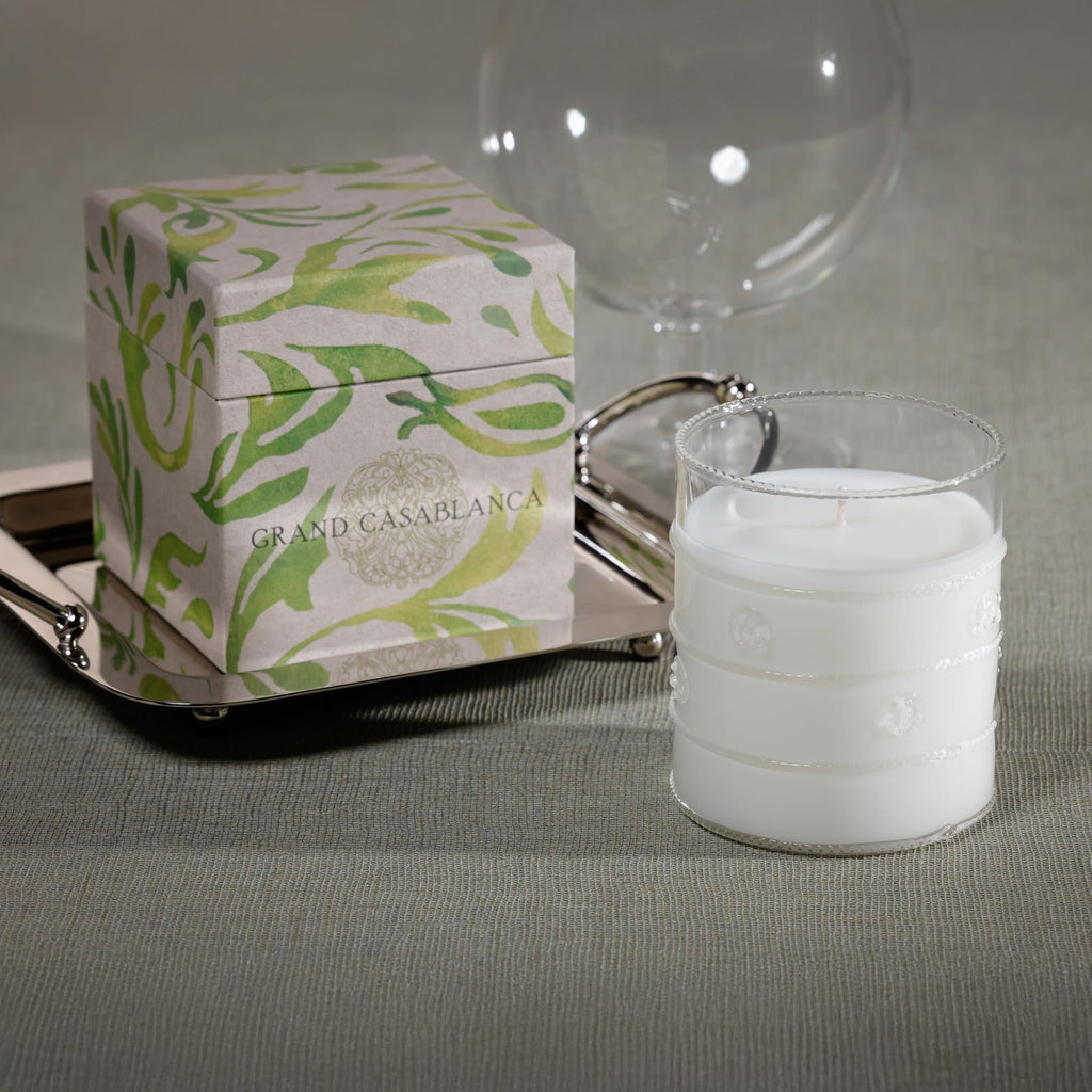 Zodax Grand Casablanca Glass Jar Scented Candle – Lily of The Valley, 12 oz