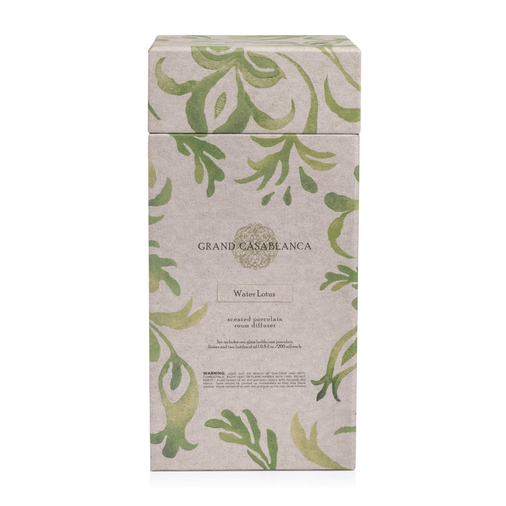 Zodax Grand Casablanca Porcelain Oil Diffuser - 6.76 oz Water Lotus