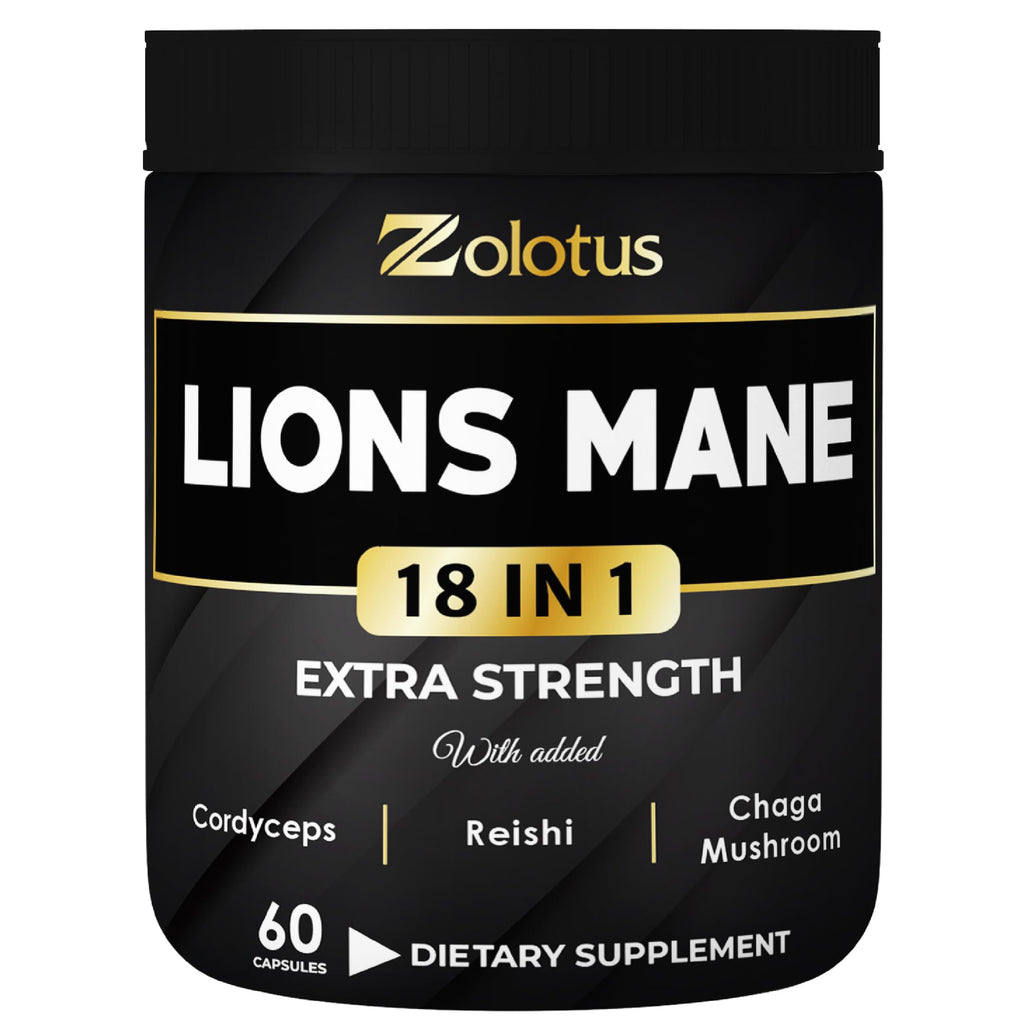 Zolotus Lions Mane Capsules with Cordyceps – 60 Count | Brain & Immune Support