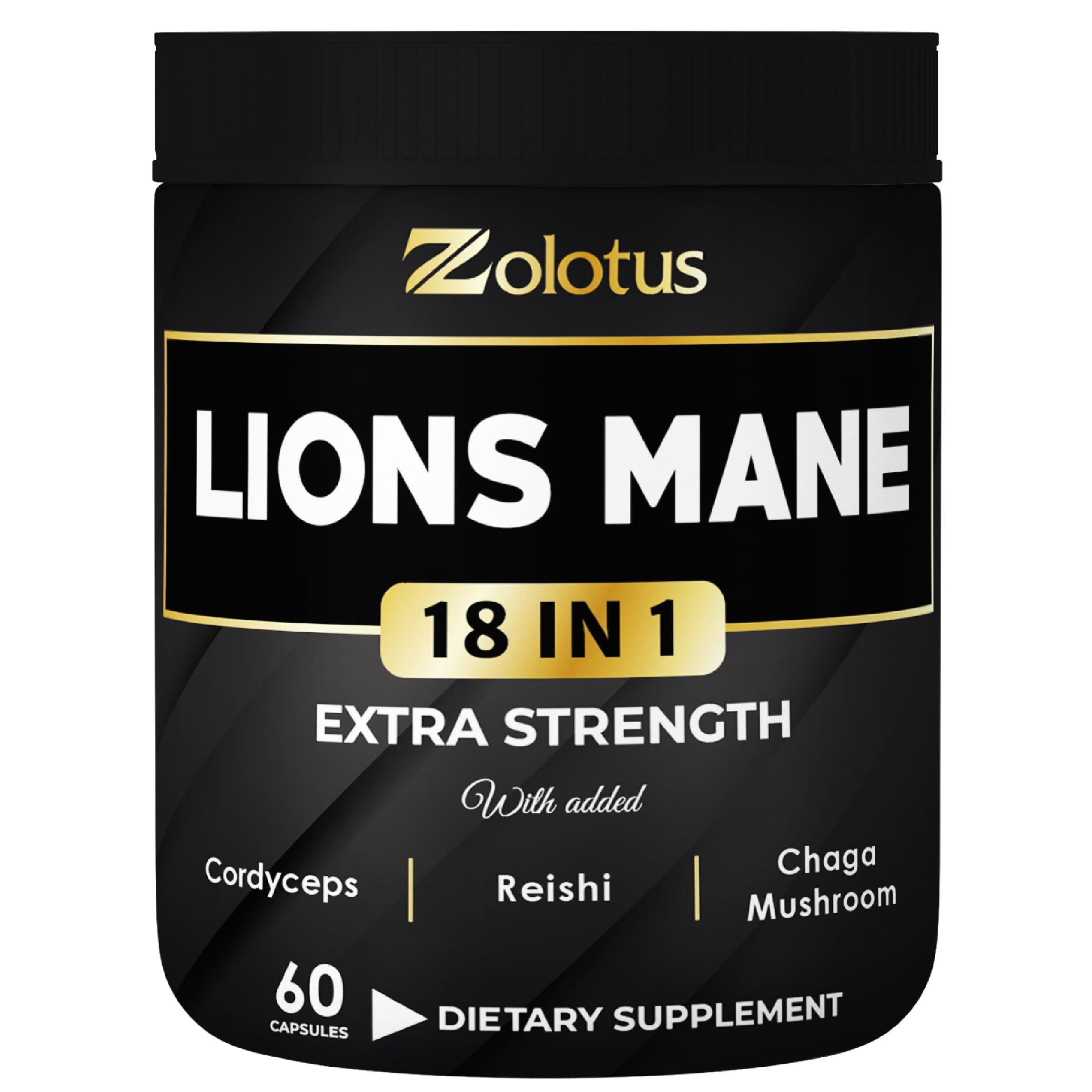 Zolotus Lions Mane Capsules with Cordyceps – 60 Count | Brain & Immune Support