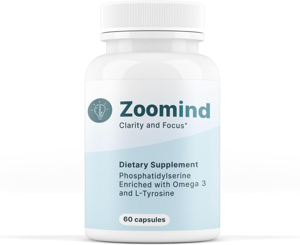Zoomind Dietary Supplement - Clarity & Focus | Omega-3, Phosphatidylserine PS, L-Tyrosine | 60 Capsules