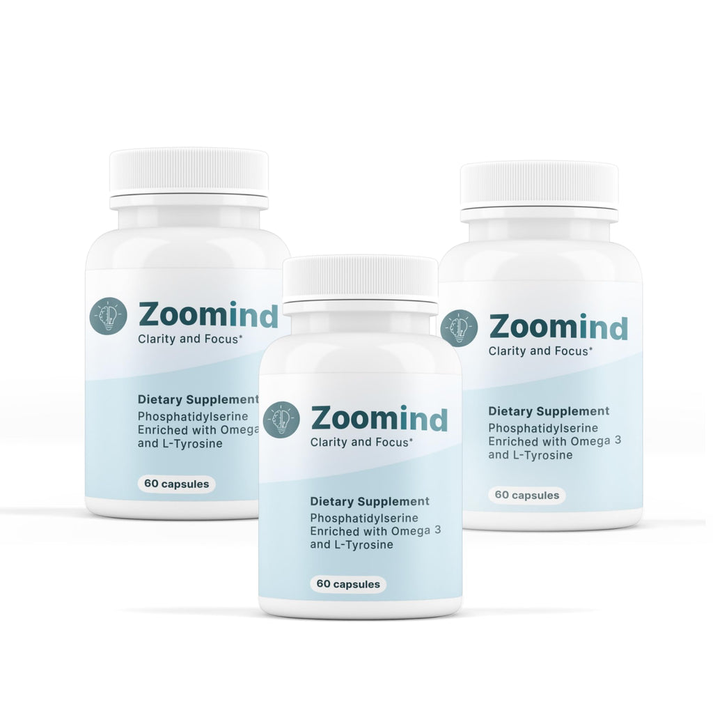 Zoomind Dietary Supplement - Clarity & Focus | Omega-3, Phosphatidylserine PS, L-Tyrosine | 60 Capsules