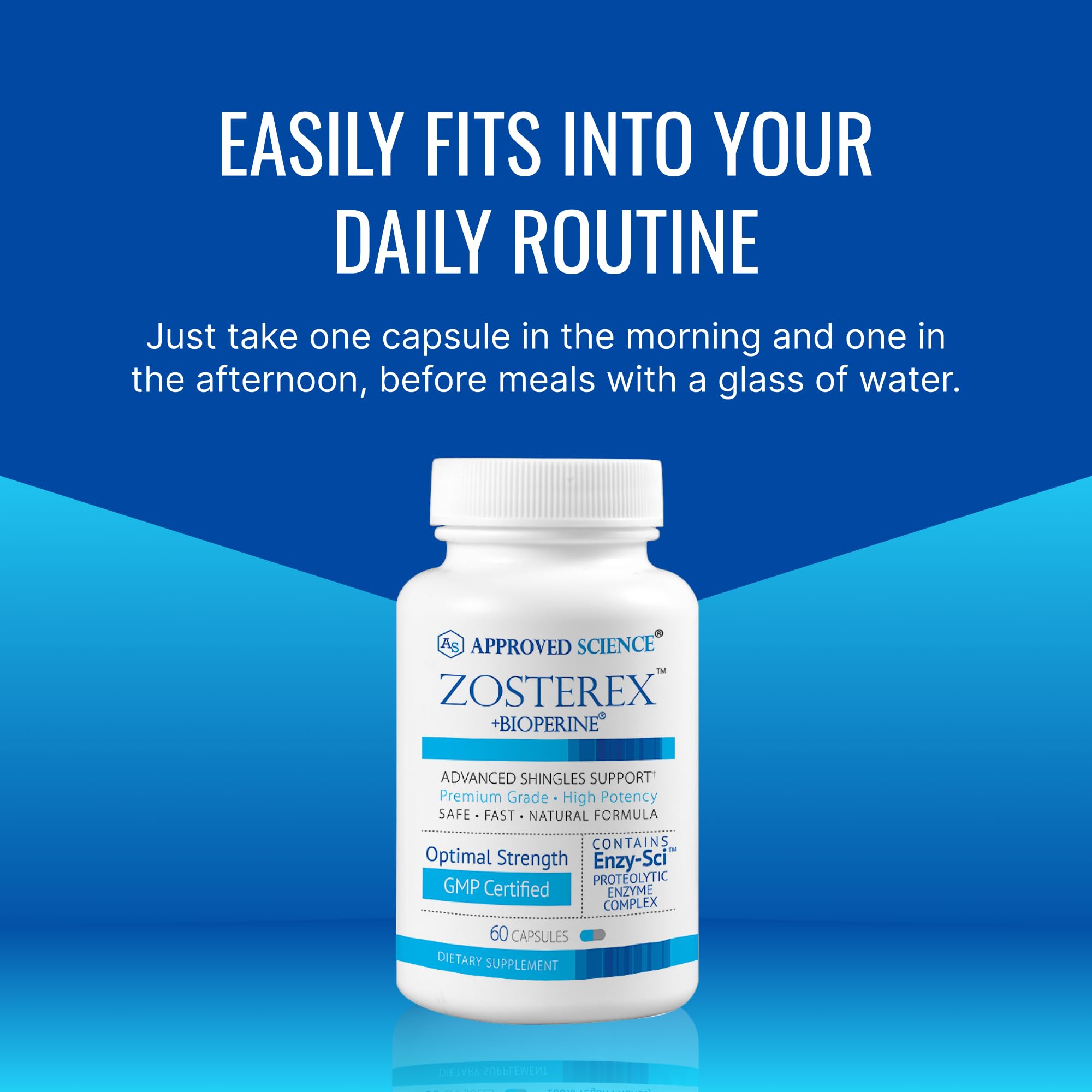 Approved Science Zosterex - Extra-Strength L-Lysine 1000mg, Vitamin B Complex, Zinc - Immune Support & Cold Sore Treatment - 180 Vegan Capsules - 3 Bottles
