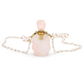Zotoone Rose Quartz Perfume Bottle Pendant Necklace – Essential Oil Diffuser Jewelry for Women