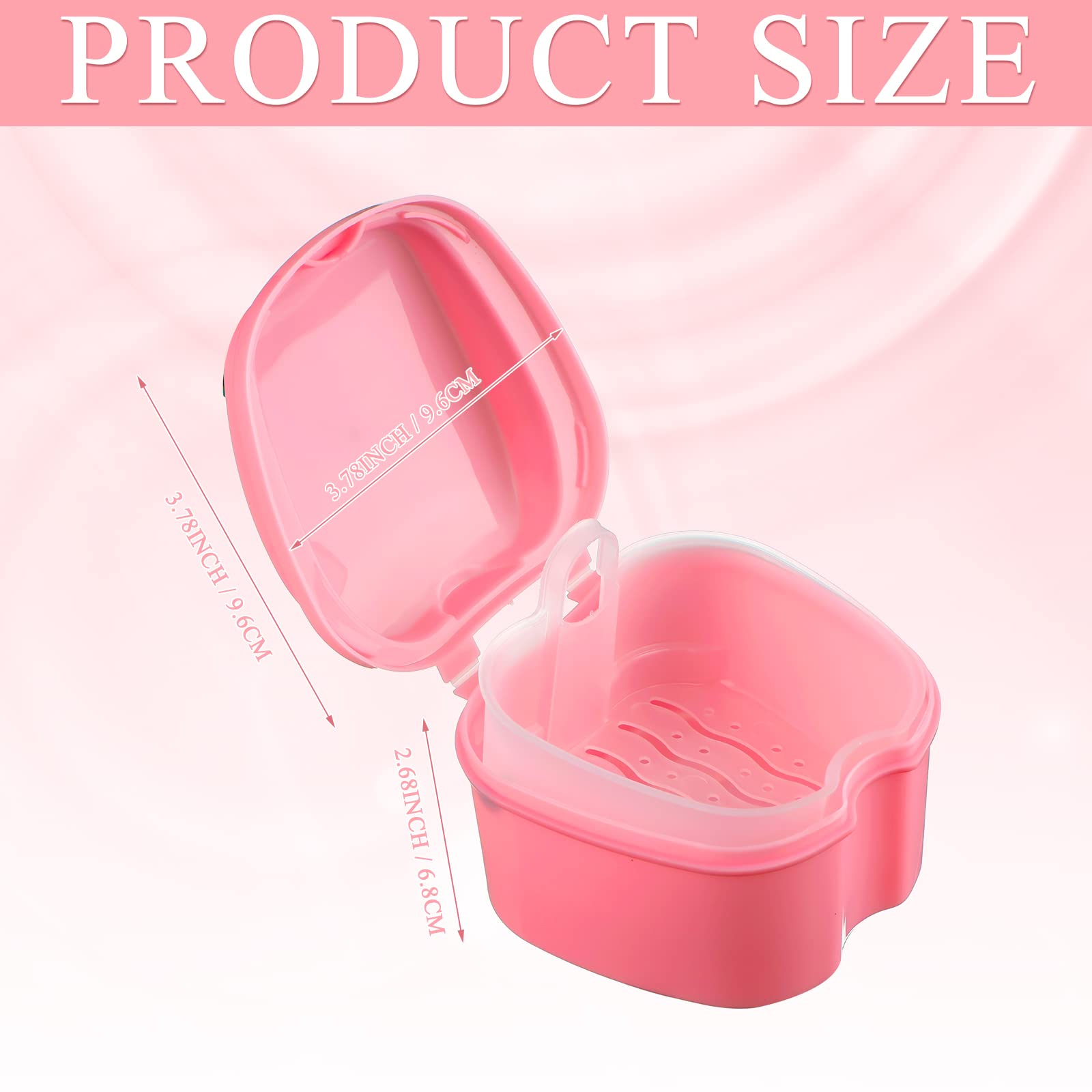 Zubebe 20 Pcs Denture Case Set with Strainer Basket – 5 Colors, Travel Denture Bath & Retainer Holder