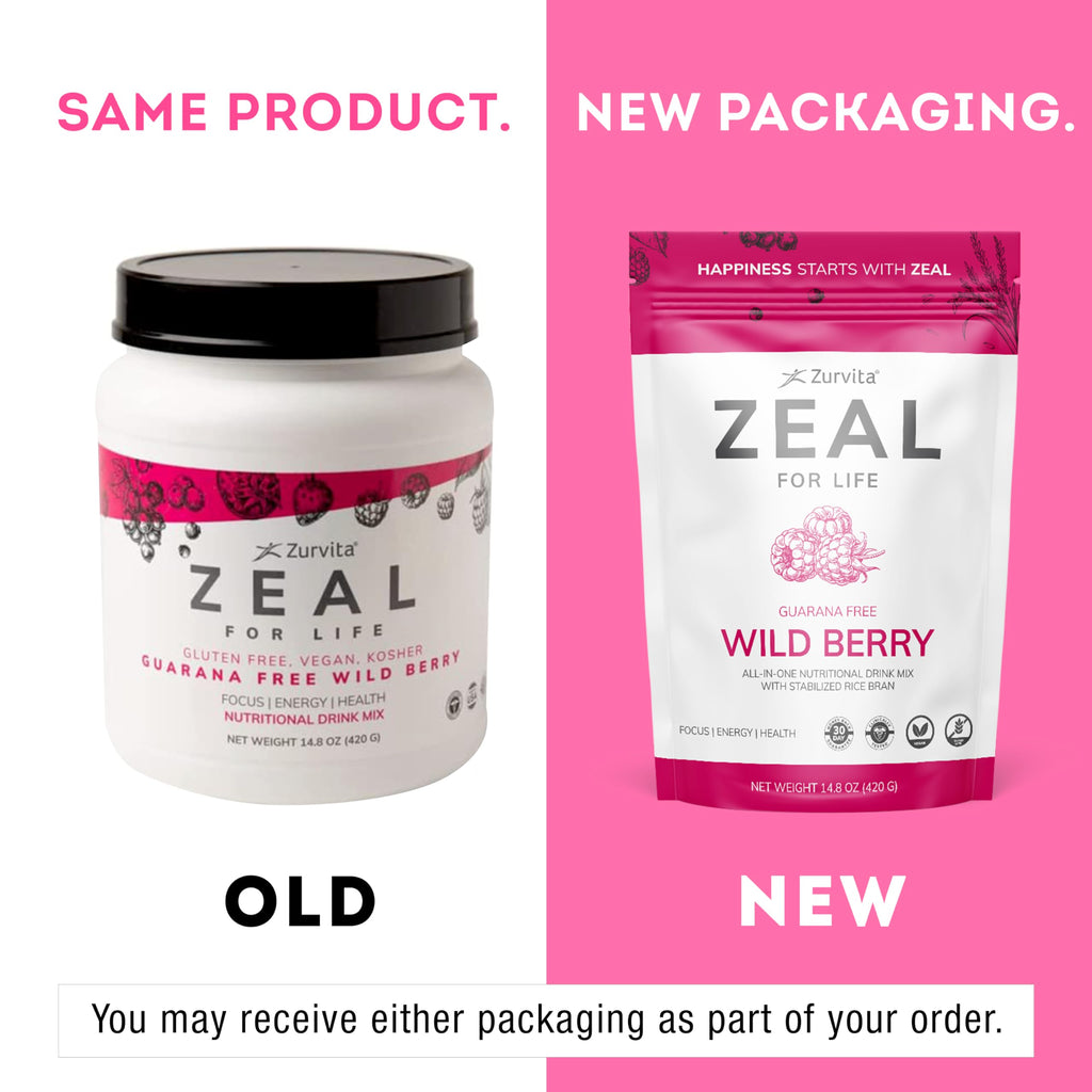 Zurvita Zeal for Life 30-Day Wellness Bag - Wild Berry (Guarana Free) • 420 g