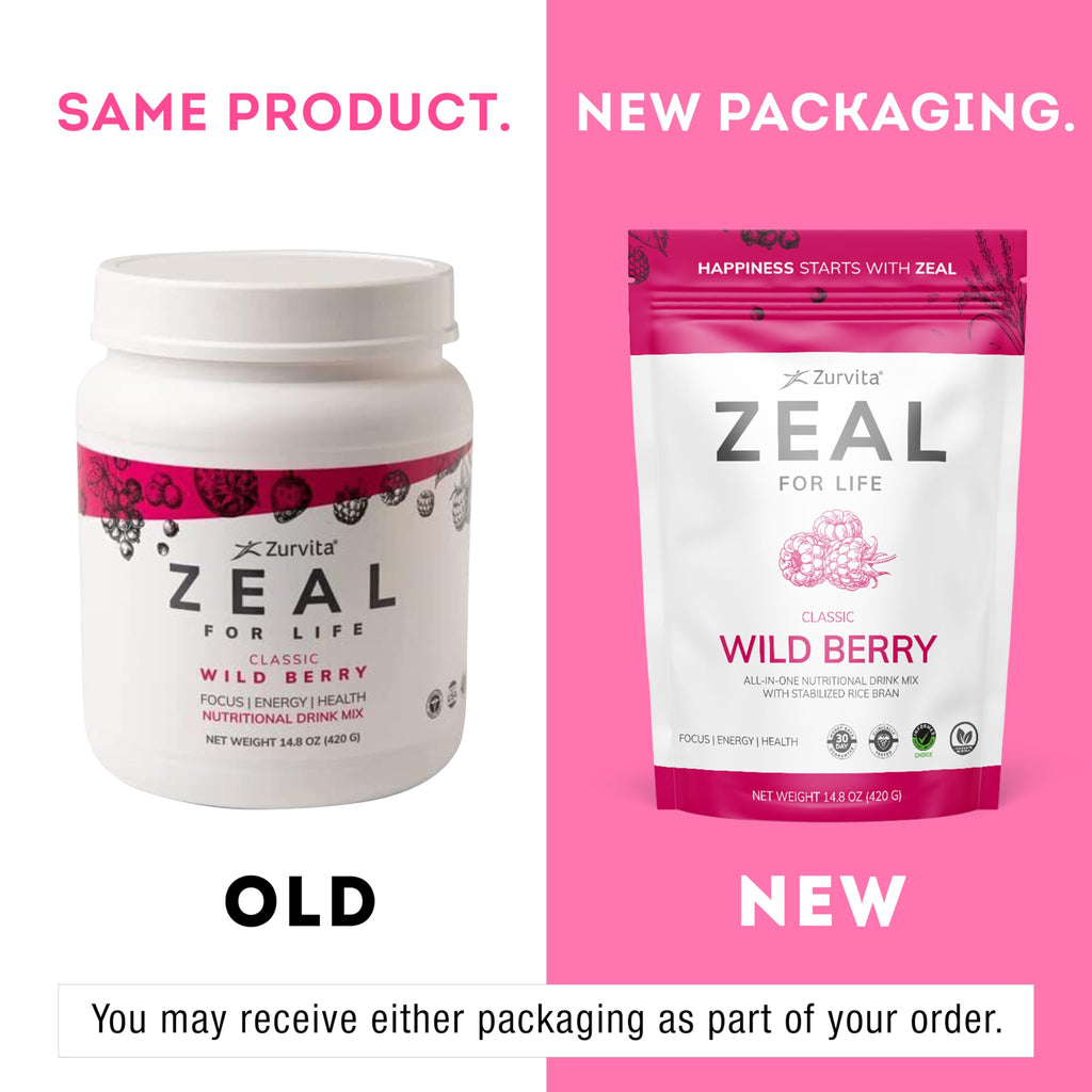 Zurvita Zeal for Life 30-Day Wellness Bag - Wild Berry (Classic) 420 g | Vitality, Immunity & Wellness