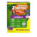 Zyrtec Children\u2019s Dye-Free Chewables  24-Hour Allergy Relief, Grape Flavor, 10 mg Cetirizine HCl, 24 ct