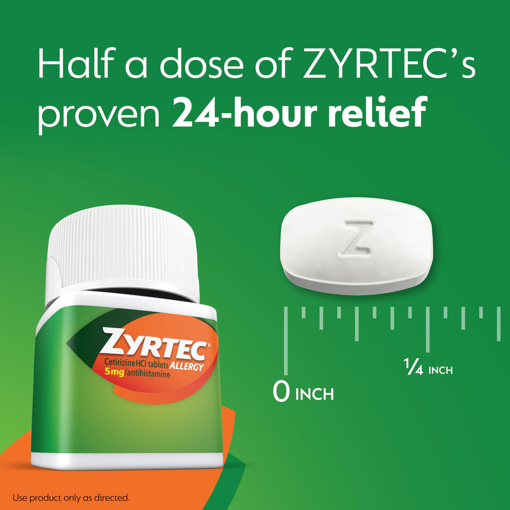 Zyrtec 24 Hour Allergy Relief Tablets - 5 mg Cetirizine HCl, Indoor & Outdoor Allergy Medicine, 35 ct